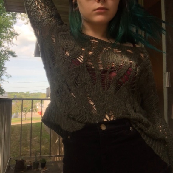 Forest green knit sweater - Picture 3 of 3